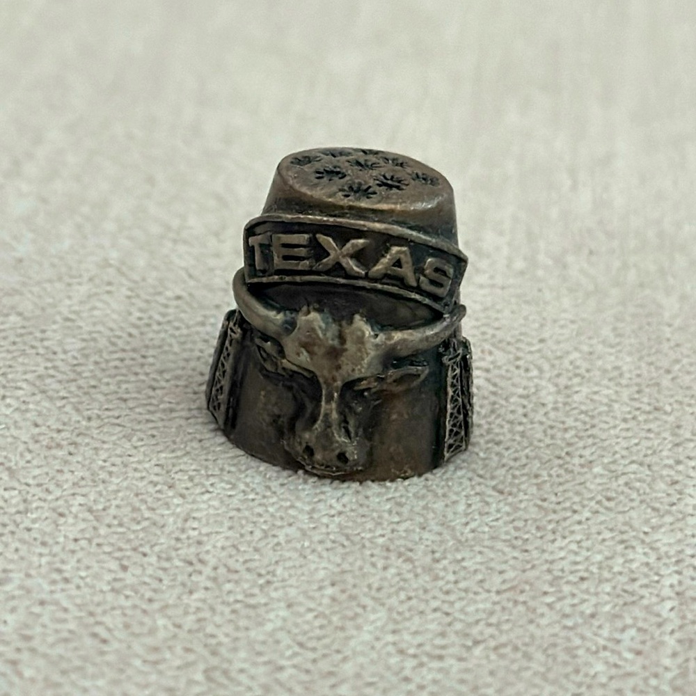 Texas Longhorn Pewter Thimble